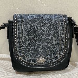 Montana West Moto Black Crossbody Purse